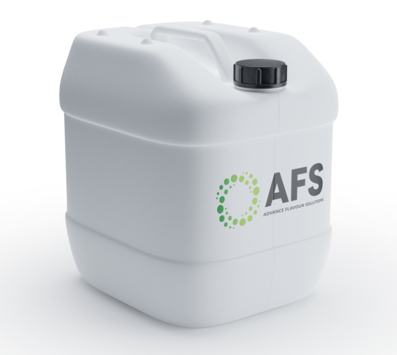White container with AFS logo on a white background